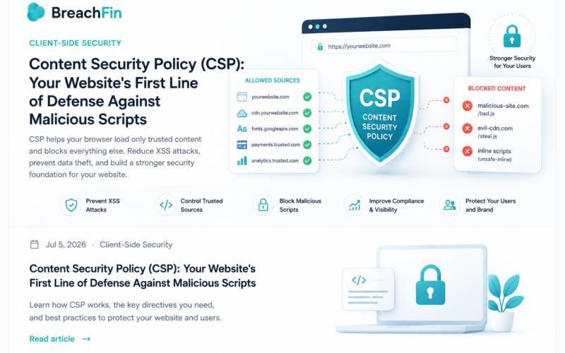 Content Security Policy (CSP): Your Website’s First Line of Defense Against Malicious Scripts